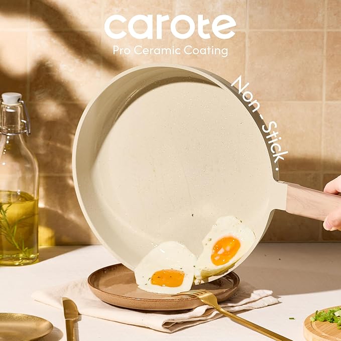 CAROTE 22Pcs Pots and Pans Set Non stick, Ceramic Cookware Set, Non-toxic - Image 3