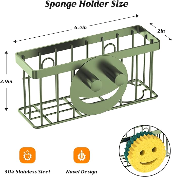 MURLONG Sponge Holder Smiley Face, Sink Caddy, Sink Organizer - Image 2