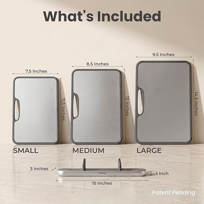 SMIRLY Titanium Cutting Board for Kitchen, Double Sided Chopping Board Set - Image 2