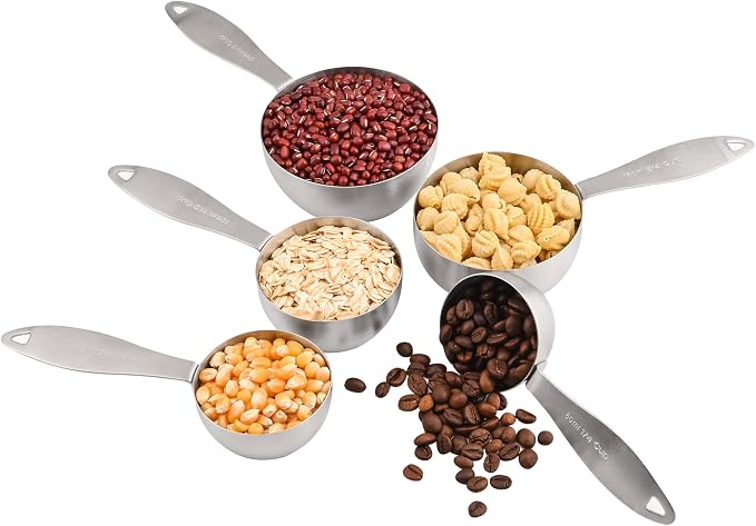 Measuring Cups and Spoons, 12 Piece Metric & US 18/8 Stainless Steel Measuring - Image 4