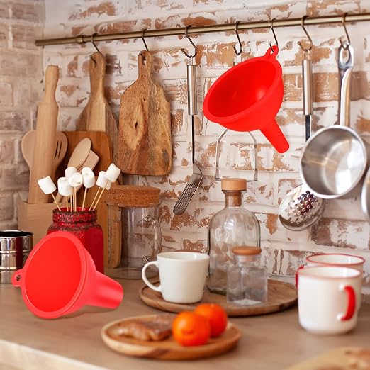 Silicone Funnels 4 Pieces Wide Mouth Funnel Small and Large Flexible Condiment - Image 6