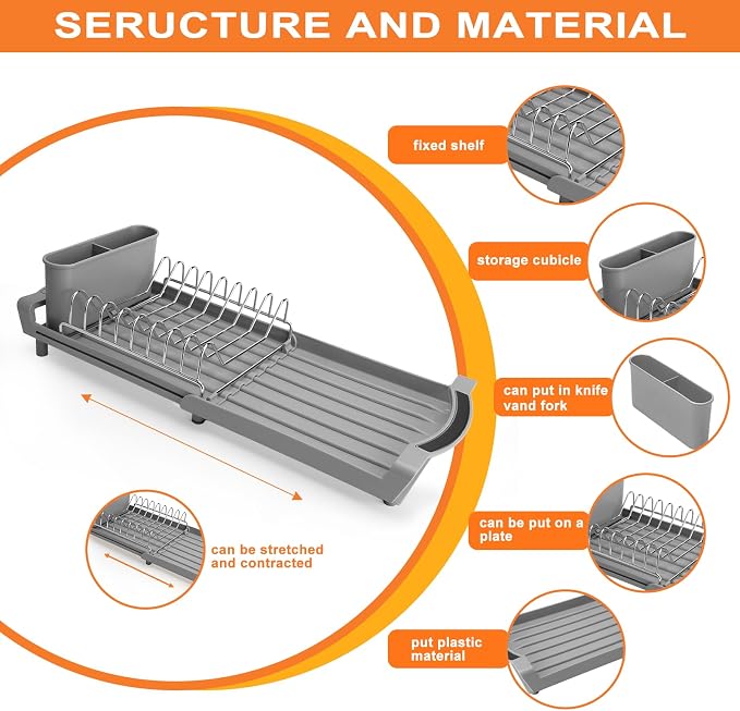 Dish Drying Rack Compact Expandable - Image 4