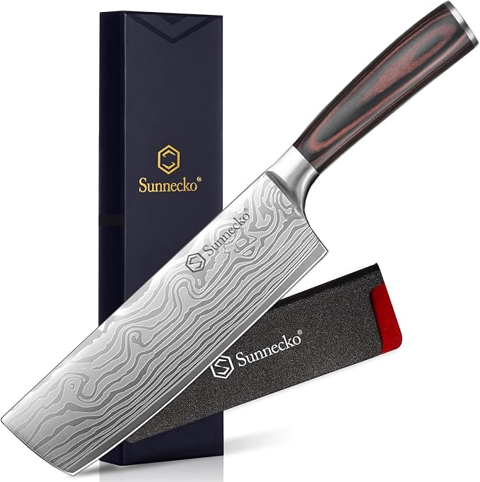 Sunnecko Japanese Nakiri Knife 7 Inch by Sunnecko