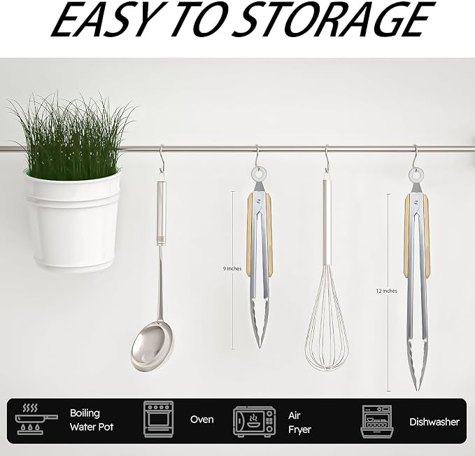 Stainless Steel Kitchen Tongs - Image 3