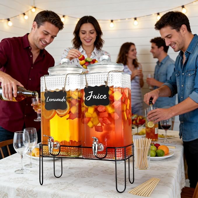 2 Gallon Glass Drink Dispensers - Image 7
