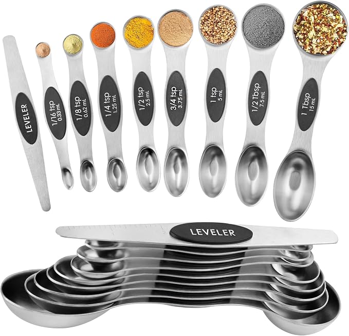 Magnetic Measuring Spoons Set Stainless Steel by Unknown