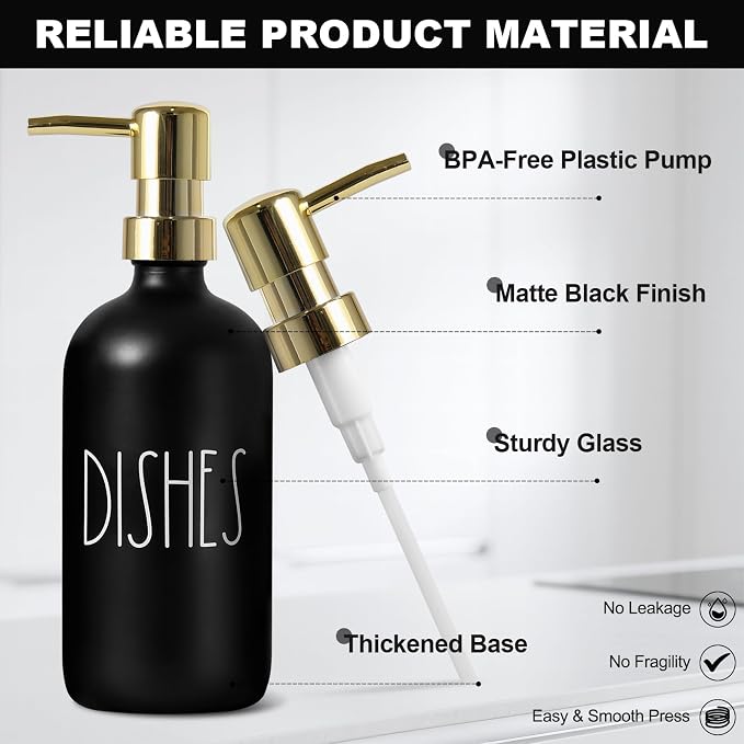 Kitchen Soap Dispenser Set, 16.9 fl oz Hand and Dish Soap Dispensers - Image 3