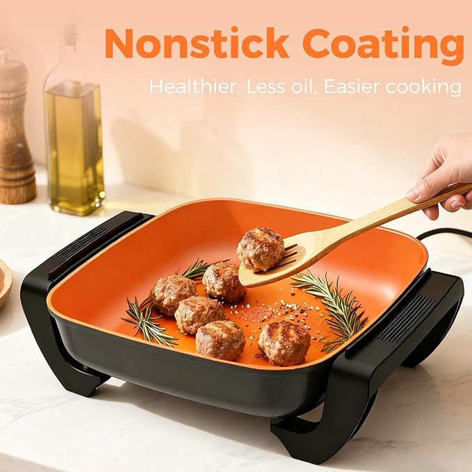 OSTBA 12"x12" Electric Skillet - Image 4