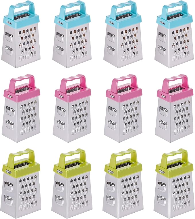 12 Pcs Mini Cheese Grater Stainless Steel Box Grater Professional Fine Coarse by Unknown