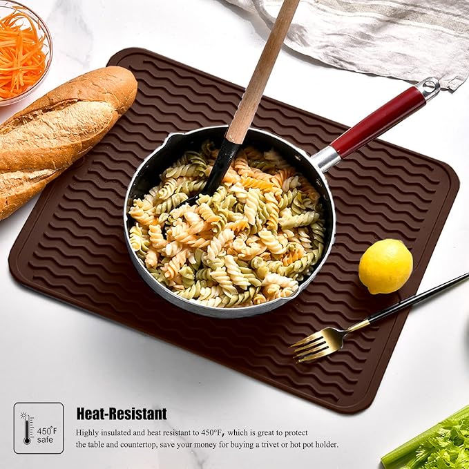 Silicone Dish Drying Mat, Non-Slip Easy Clean Sink Mat Large Heat-resistant - Image 6