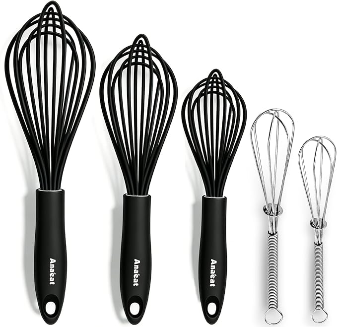 Anaeat Kitchen Whisk Set of 5, Egg Beater Milk ​Blender by Anaeat