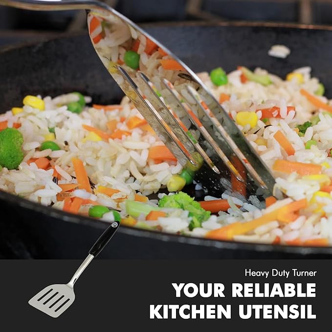 Chef Craft Heavy Duty Turner/Spatula, 13.5 Inch, Stainless Steel - Image 3