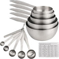 Measuring Cups and Spoons, 12 Piece Metric & US 18/8 Stainless Steel Measuring by Smithcraft