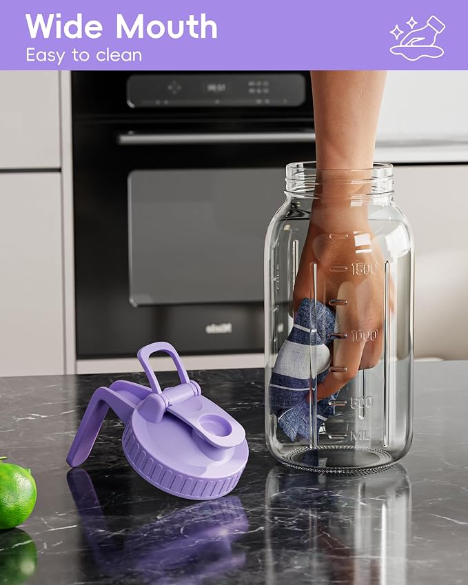 64oz Glass Mason Jar Pitcher - Image 6
