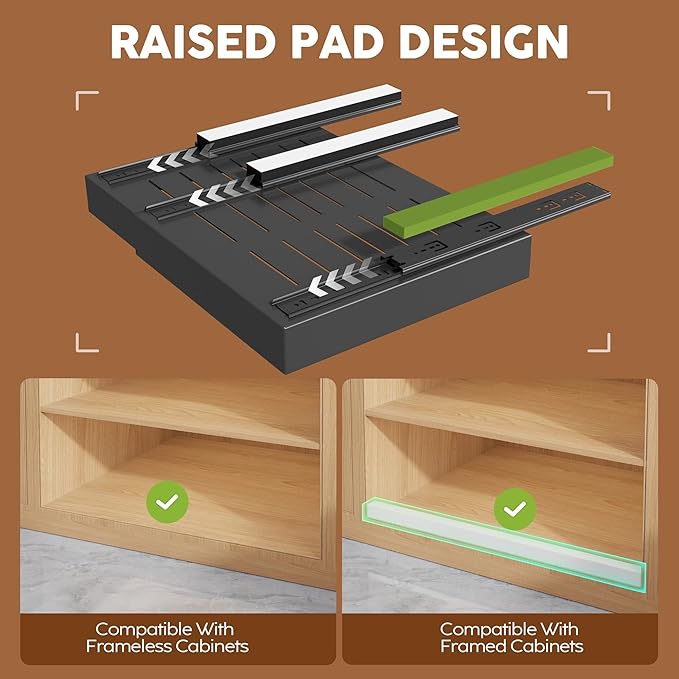 Seinloes 4 Pack Expandable Width Pull Out Cabinet Organizer 21" Deep - Image 2