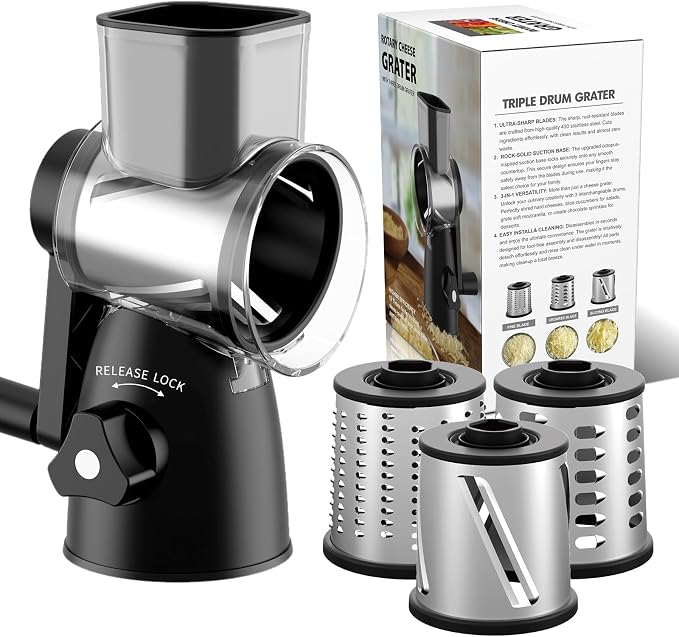Rotary Cheese Grater 3-in-1 and Shredder by Unknown