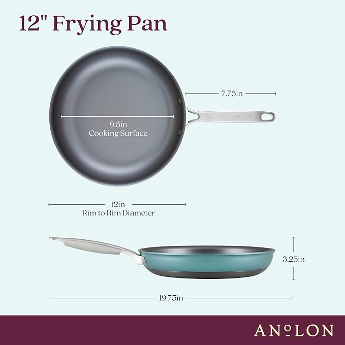Anolon Achieve Hard Anodized Nonstick Frying Pan/Skillet, 12 Inch - Image 2