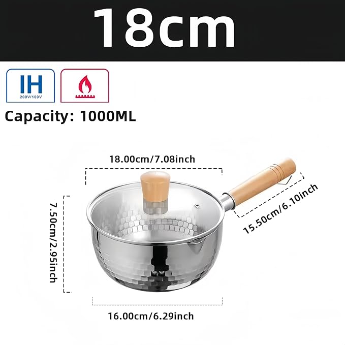 2 Quart Sauce Pan with Lid, Stainless Steel Saucepan with Dual Pour Spouts - Image 3