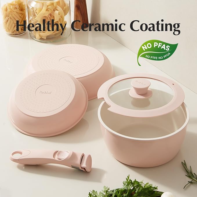Redchef Pans and Pots Set Nonstick, Ceramic Cookware Set - Image 5