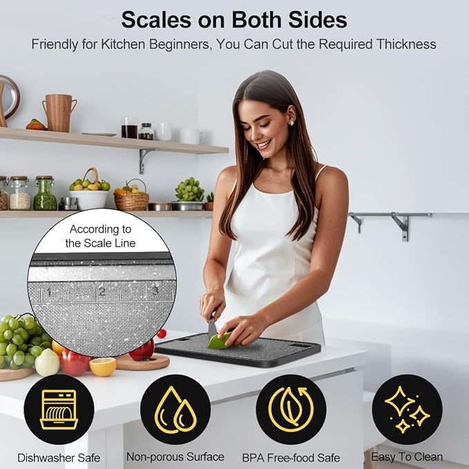 Plastic Cutting Board Dishwasher Safe, 2 Cutting Boards Large Cutting Board - Image 6