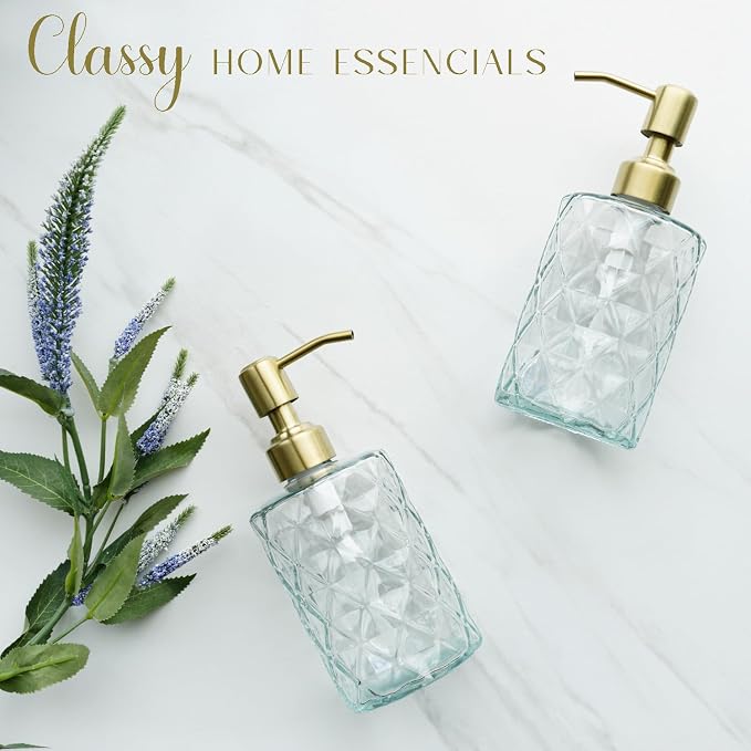 JASAI Diamond Design Glass Soap Dispenser - Image 6