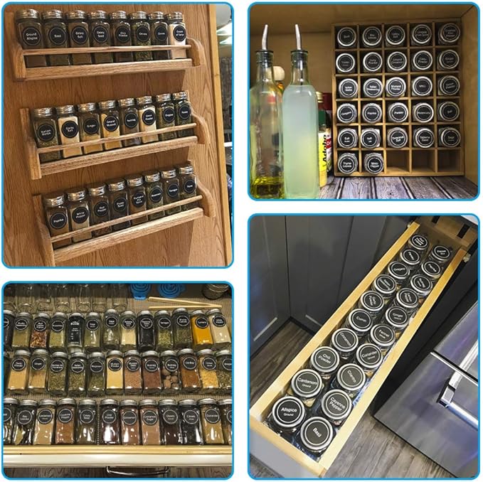 AOZITA 24 Pcs Glass Spice Jars - 4oz Empty Square Spice Bottles Containers - Image 5