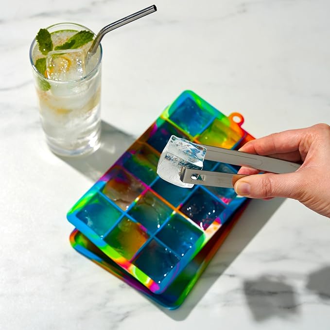 Host Ice Cube Tray with Lid, Makes 15 1.25" Cubes, Durable Silicone Trays - Image 4