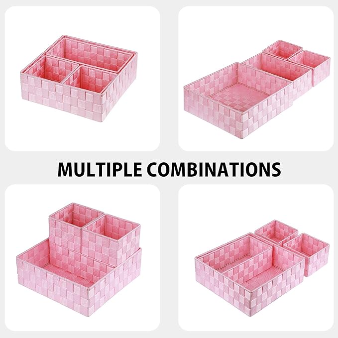 Posprica Woven Storage Baskets for Organizing, Small Baskets Cube Bin Container - Image 2