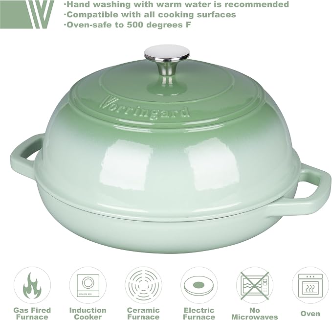 VORRINGARD Enameled Cast Iron Dutch Oven Pot - Image 3