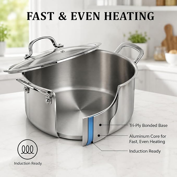 WANGYUANJI 7.3 QT Stainless Steel Stock Pot - Image 4