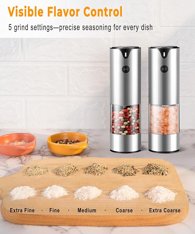 Rechargeable Electric Salt and Pepper Grinder Set - Image 5