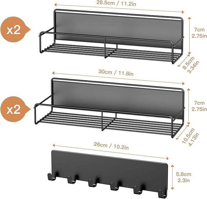 Mystozer 5 Pack Moveable Magnetic Spice Rack Organizer - Image 6