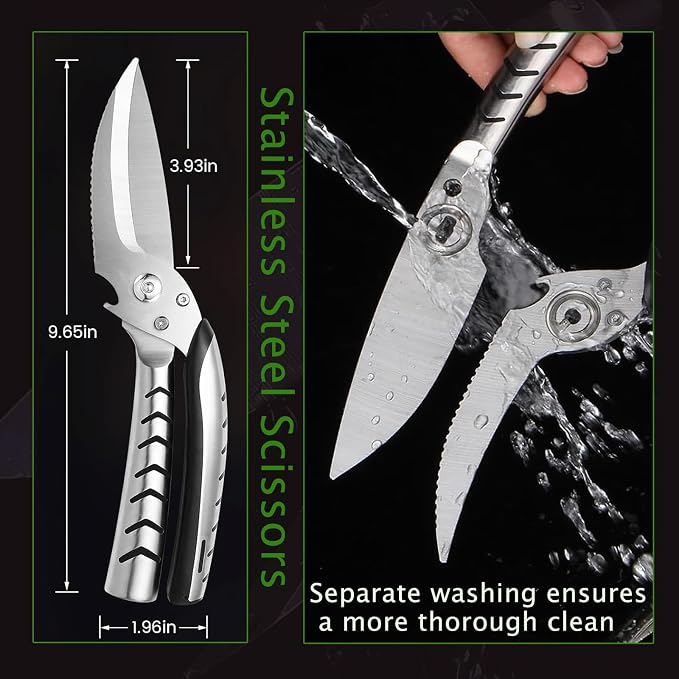 Kitchen Shears Heavy Duty, Stainless Steel Sharp Poultry Kitchen Scissors - Image 6