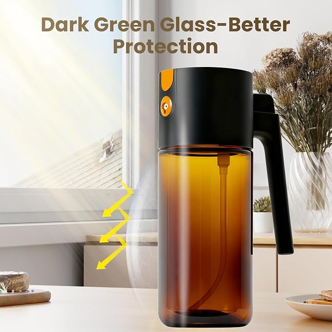 Olive Oil Spray Bottle Dispenser, 2-in-1 Glass Material Kitchen Cooking Oil - Image 7