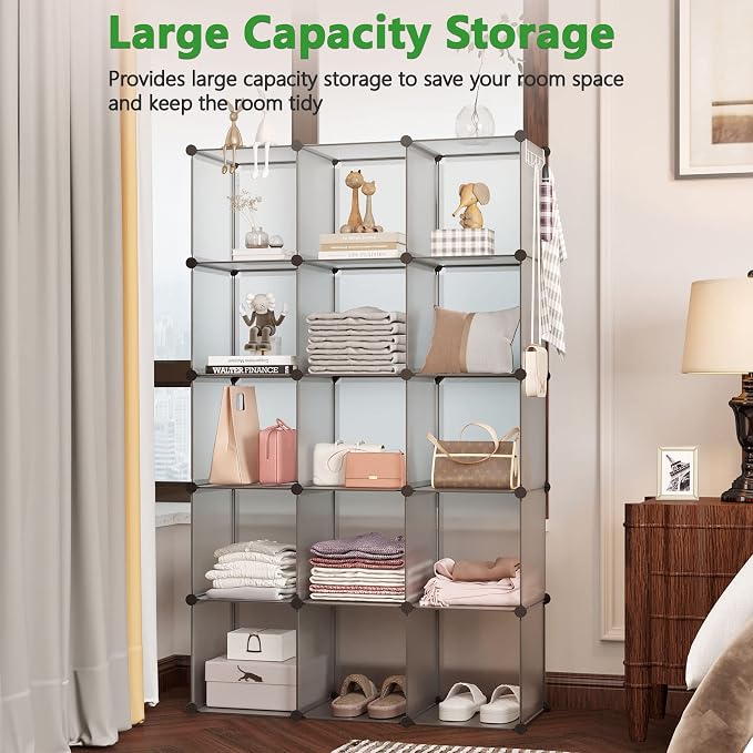 C&AHOME Plastic 16-Cube Grey UPCS16G - Image 5