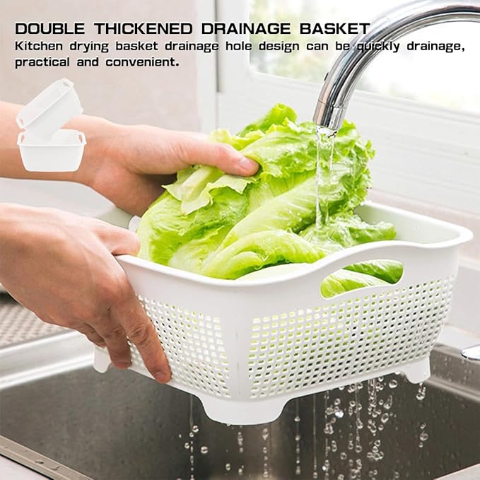 Double-layer Plastic Fruits Vegetable Washing Basket Food Storage Multi-layer - Image 6