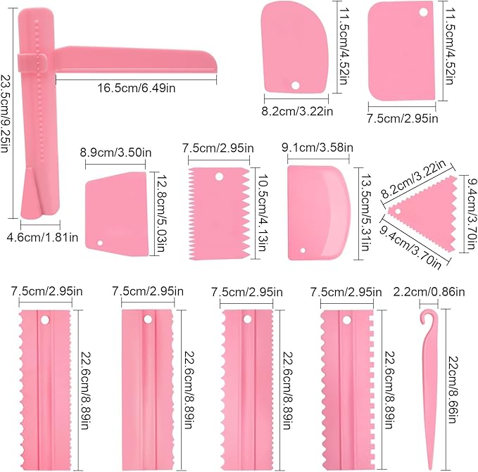 12 Pcs Adjustable Cake Smoother Set, Plastic Cake Decorating Tools Comb and - Image 2