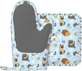 Cute Cat Oven Mitts and Pot Holders Set by Nmbvcxz
