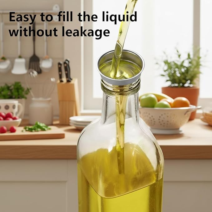 WERTIOO Olive Oil Dispenser Bottle, 17 OZ Glass Oil Dispenser - Image 4