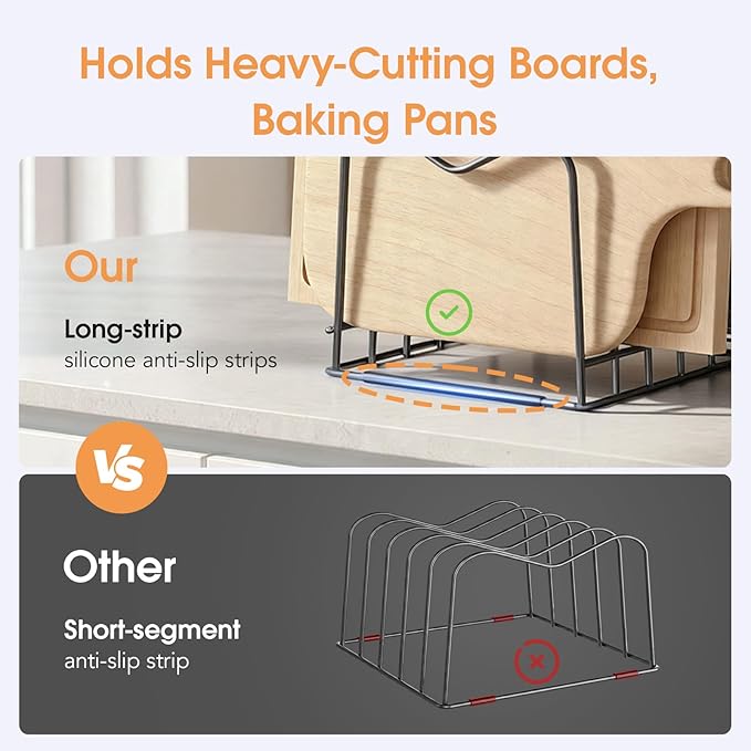 ORDORA 2 Pack Cutting Board Holder Stand Rack Organizer - Image 3