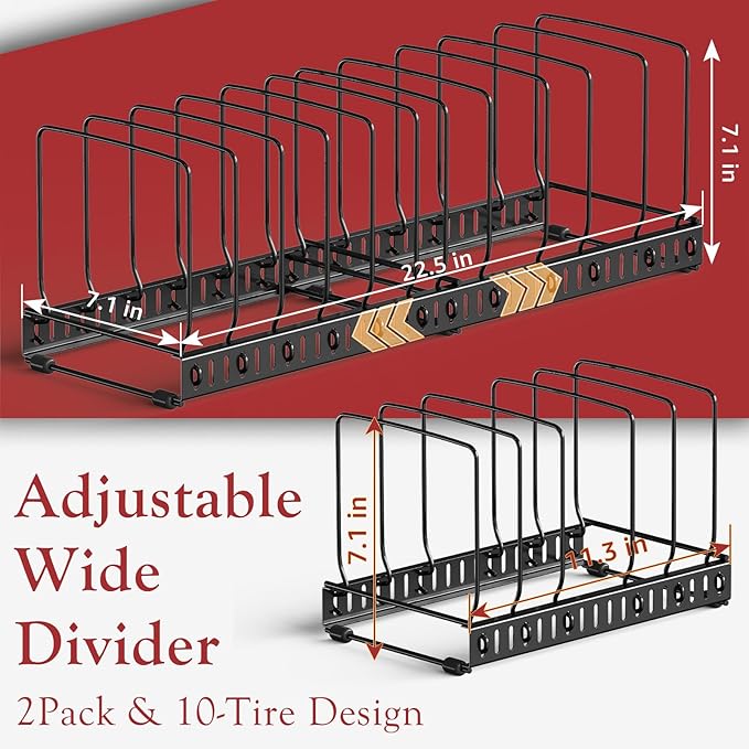 HzTinT 2PACK Cutting Board Organizer, Adjustable Divider Cutting Board Holder - Image 4