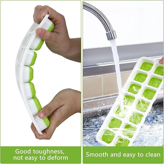 Ice Cube Trays, Silicone Easy-Release and Flexible 14-Ice Trays - Image 3