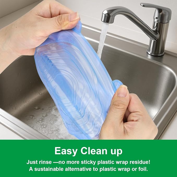 Silicone Stretch Lids – 6 Pack Reusable Food Covers, Flexible Silicone - Image 6