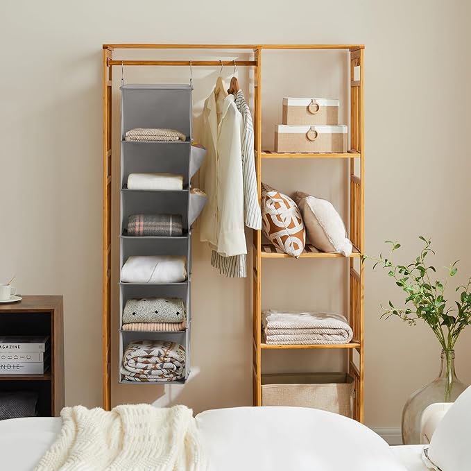 YOUDENOVA Hanging Closet Organizer and Storage, 6-Shelf Closet Hanging Storage - Image 2