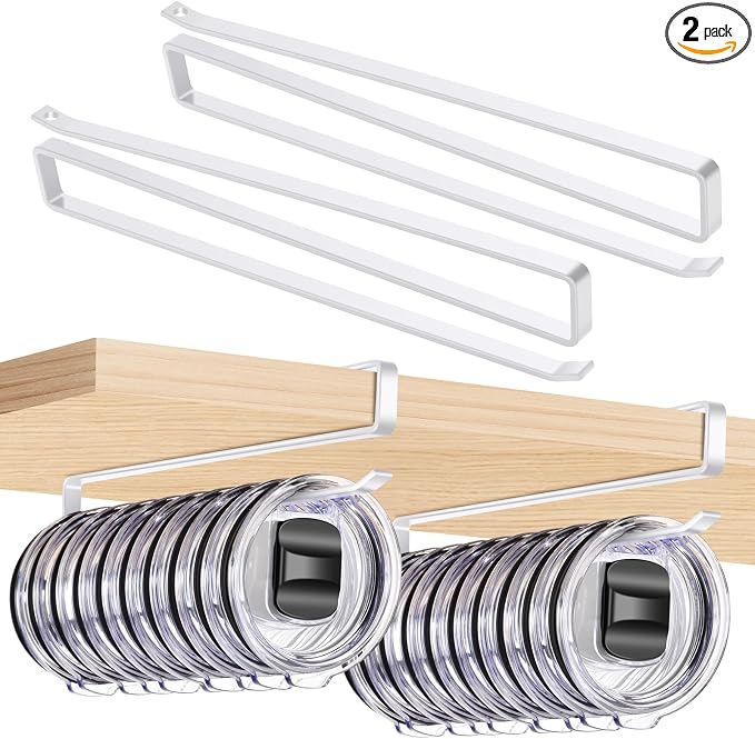 2pack Tumbler Lid Organizer for Corner Cabinets, Space-Saving Cup Holder by Unknown