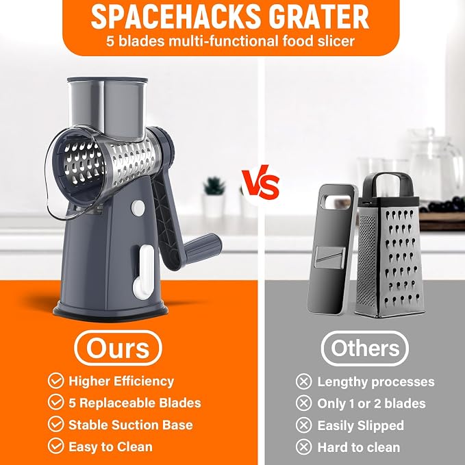 Rotary Cheese Grater Hand Crank - Image 4