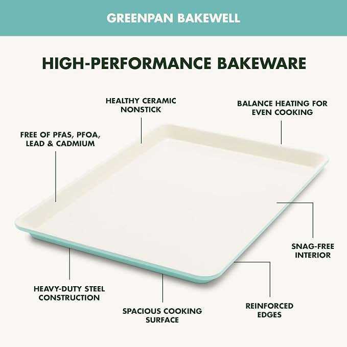 GreenPan Bakewell 13"x18" Baking Sheet Pan, Healthy Ceramic Nonstick Bakeware - Image 4