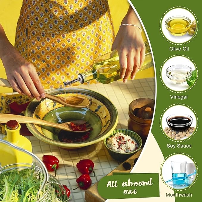 Showvigor Olive Oil Dispenser Bottle, Vinegar Cruet Bottle 17oz/500 ml - Image 7