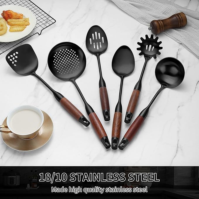 Izurok 18/10 Stainless Steel Kitchen Utensils Set, 6 Piece Cooking Utensils - Image 6