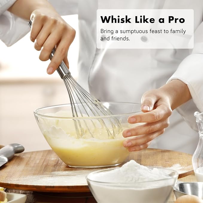 OYV 304 Stainless Steel Whisk Set, Dishwasher Safe Rustproof Metal Whisk - Image 7